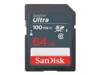 SanDisk Ultra - Flash-muistikortti - 64 Gt - Class 10 - SDXC UHS-I SDSDUNR-064G-GN3IN