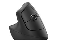 Logitech Lift Vertical Ergonomic Mouse - Pystyhiiri - ergonominen - vasenkätinen - optinen - 6 painiketta - langaton - Bluetooth, 2.4 GHz - Logitech Logi Bolt USB-vastaanotin - grafiitti 910-006474