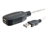 C2G TruLink USB 2.0 Active Extension Cable - USB-jatkojohto - USB (naaras) to USB (uros) - USB 2.0 - 12 m - aktiivinen - valkoinen 81656