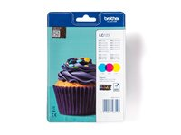 Brother LC123 RainbowPack - Gul, cyan, magenta - original - blister - bläckpatron - för Brother DCP-J100, DCP-J105, DCP-J132W, DCP-J172W, DCP-J4110DW, DCP-J552DW, DCP-J752DW LC123RBWBP