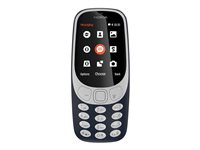 Nokia 3310 Dual SIM - Erikoispuhelin - Kaksois-SIM / sisäinen muisti 16 Mt - microSD slot - LCD-näyttö - 320 x 240 pikseliä - rear camera 2 MP - tummansininen A00028090