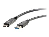 C2G 3ft USB C to USB A Cable - USB 3.2 - 5Gbps - M/M - USB-kaapeli - USB Type A (uros) to 24 pin USB-C (uros) - USB 3.1 - 30 V - 3 A - 91.4 cm - musta 28831