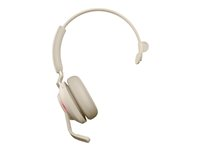 Jabra Evolve2 65 UC Mono - Kuulokkeet + mikrofoni - korvien päällä - muunneltava - Bluetooth - langaton - USB-C - melua vaimentava - beige 26599-889-898