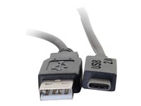 C2G 4m USB 2.0 USB Type C to USB A Cable M/M - USB C Cable Black - USB-kaapeli - USB (uros) to 24 pin USB-C (uros) - USB 2.0 - 4 m - valettu - musta 88873