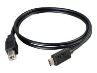C2G 1m USB 2.0 USB Type C to USB B Cable M/M - USB C Cable Black - USB-kaapeli - USB Type B (uros) to 24 pin USB-C (uros) - USB 2.0 - 1 m - musta 88858