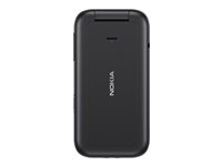 Nokia 2660 Flip - 4G erikoispuhelin - Kaksois-SIM - RAM 48 Mt / sisäinen muisti 128 Mt - microSD slot - 320 x 240 pikseliä - rear camera 0,3 MP - musta 1GF011KPA1A01