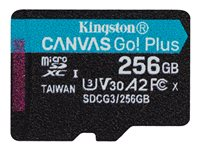 Kingston Canvas Go! Plus - Flash-muistikortti - 256 Gt - A2 / Video Class V30 / UHS-I U3 / Class10 - microSDXC UHS-I SDCG3/256GBSP