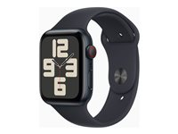 Apple Watch SE (GPS + Cellular) - 2. sukupolvi - 44 mm - keskiyö - älykello kanssa urheiluranneke - fluoroelastomeeri - keskiyö pannan koko: S/M - 32 Gt - Wi-Fi, Bluetooth, LTE - 4G - 33 g MRH53KS/A