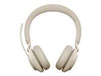 Jabra Evolve2 65 UC Stereo - Kuulokkeet + mikrofoni - korvien päällä - Bluetooth - langaton - USB-C - melua vaimentava - beige 26599-989-898