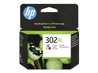 HP 302XL - 8 ml - Tuottoisa - väri (sinivihreä, sinipunainen, keltainen) - alkuperäinen - mustepatruuna malleihin Deskjet 1110, 21XX, 36XX; ENVY 45XX; Officejet 38XX, 46XX, 52XX F6U67AE#301