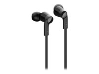 Belkin ROCKSTAR - Kuulokkeet mikrofonilla varustettu - korvansisäiset - langallinen - USB-C - melua vaimentava - musta G3H0002BTBLK