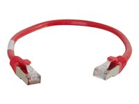 C2G Cat5e Booted Shielded (STP) Network Patch Cable - Kytkentäkaapeli - RJ-45 (uros) to RJ-45 (uros) - 3 m - STP - CAT 5e - valettu - punainen 83792