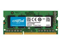 Crucial - DDR3 - moduuli - 4 Gt - SO-DIMM 204-pin - 1333 MHz / PC3-10600 - CL9 - 1.35 / 1.5 V - puskuroimaton - non-ECC malleihin Apple iMac; Mac mini (vuoden 2011 keskivaihe); MacBook Pro CT4G3S1339M