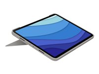 Logitech Combo Touch - Näppäimistö- ja kalvokotelo - sekä kosketuslevy - taustavalaistu - Apple Smart connector - AZERTY - ranskalainen - hiekka malleihin Apple 11-inch iPad Pro (1. laitesukupolvi, 2. sukupolvi, 3. sukupolvi) 920-010168
