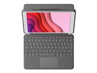 Logitech Combo Touch - Näppäimistö- ja kalvokotelo - sekä kosketuslevy - taustavalaistu - Apple Smart connector - QWERTY - italialainen - grafiitti malleihin Apple 10.2-inch iPad (7. sukupolvi, 8. sukupolvi, 9. sukupolvi) 920-009626