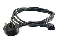 C2G 3m 18 AWG UK 90° Power Cord (IEC320C13R to BS 1363) - Virtajohto - power IEC 60320 C13 to BS 1363 (uros) kulmikas - 3 m - musta C2G82036