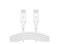 Belkin BoostCharge - USB-kaapeli - 24 pin USB-C (uros) to 24 pin USB-C (uros) - 3 m - valkoinen CAB014BT3MWH