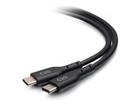 C2G 12ft (3.7m) USB-C Male to USB-C Male Cable (20V 5A) - USB 2.0 (480Mbps) - USB-kaapeli - 24 pin USB-C (uros) to 24 pin USB-C (uros) - USB 2.0 - 20 V - 5 A - 3.7 m - musta C2G28880