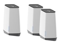 NETGEAR Orbi Pro SXK80B3 - Wi-Fi-järjestelmä - (reititin, 2 laajenninta) - enint. 0,6 m² - verkko 1GbE, 2.5GbE - Wi-Fi 6 - kolmikaistainen - seinään asennettava, kattoon asennettava SXK80B3-100EUS