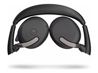 Jabra Evolve2 65 Flex MS Stereo - Kuulokkeet + mikrofoni - korvien päällä - Bluetooth - langaton - aktiivinen melunpoisto - USB-C - musta - sekä langaton latausalusta - sertifioitu Microsoft Teamsille 26699-999-889