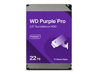 WD Purple Pro WD221PURP - Kiintolevyasema - 22 Tt - valvonta, älykäs video - sisäinen - 3.5" - SATA 6Gb/s - 7200 kierrosta/min - puskuri: 512 Mt WD221PURP