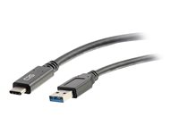 C2G 10ft USB C to USB A Cable - USB 3.2 - 5Gbps -M/M - USB-kaapeli - USB Type A (uros) to 24 pin USB-C (uros) - USB 3.1 - 30 V - 3 A - 3.05 m - musta 28833