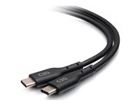 C2G 1.5ft (0.5m) USB-C Male to USB-C Male Cable (20V 5A) - USB 2.0 (480Mbps) - USB-kaapeli - 24 pin USB-C (uros) to 24 pin USB-C (uros) - USB 2.0 - 20 V - 5 A - 50 cm - musta C2G28881