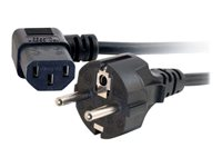 C2G Universal Power Cord - Virtajohto - power CEE 7/7 (uros) to power IEC 60320 C13 - 2 m - 90° liitin, valettu - musta - Eurooppa 88534