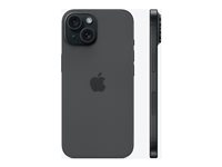 Apple iPhone 15 - 5G älypuhelin - Kaksois-SIM / sisäinen muisti 512 Gt - OLED-näyttö - 6.1" - 2556 x 1179 pikseliä - 2 takakameraa 48 MP, 12 MP - front camera 12 MP - musta MTPC3QN/A