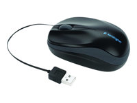 Kensington Pro Fit Retractable Mobile - Hiiri - optinen - 3 painiketta - langallinen - USB - musta K72339EU