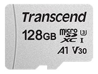 Transcend 300S - Flash-muistikortti (sovitin sisältyvä) - 128 Gt - A1 / Video Class V30 / UHS-I U3 - microSDXC TS128GUSD300S-A