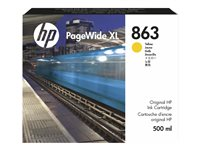 HP 863 - 500 ml - keltainen - alkuperäinen - PageWide XL - mustepatruuna malleihin PageWide XL 3920 F9K39A