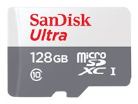 SanDisk Ultra - Flash-muistikortti (microSDXC to SD -adapteri sisältyvä) - 128 Gt - Class 10 - microSDXC UHS-I SDSQUNR-128G-GN3MA