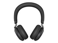 Jabra Evolve2 75 - Kuulokkeet + mikrofoni - korvien päällä - Bluetooth - langaton - aktiivinen melunpoisto - USB-A - melua vaimentava - musta - sekä latausalusta - sertifioitu Microsoft Teamsille 27599-999-989