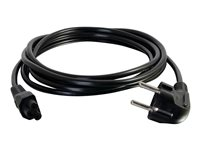 C2G Laptop Power Cord - Virtajohto - IEC 60320 C5 to power CEE 7/7 (uros) - vaihtovirta 250 V - 3 m - valettu - musta - Eurooppa 80608