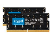 Crucial - DDR5 - pakkaus - 96 Gt: 2 x 48 Gt - 262-nastainen SO-DIMM - 5600 MHz / PC5-44800 - CL46 - 1.1 V - on-die ECC - musta CT2K48G56C46S5