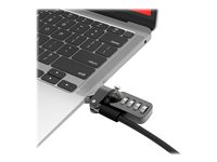 Compulocks Ledge Lock Adapter for MacBook Air M1 with Combination Cable Lock - Turvalohkon liitäntäsovitin - yhdistelmävaijerilukolla - hopea malleihin MacBook Air 13,3" MBALDG03CL