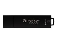 IronKey D300S - USB Flash-asema - salattu - 64 Gt - USB 3.1 Gen 1 - FIPS 140-2 Level 3 - TAA-yhdenmukainen IKD300S/64GB