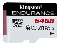 Kingston High Endurance - Flash-muistikortti - 64 Gt - A1 / UHS-I U1 / Class10 - microSDXC UHS-I SDCE/64GB
